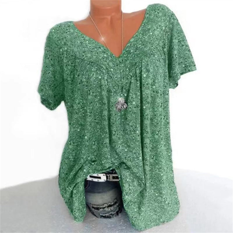 Ladies Boho Summer Blouse with Floral Print - Celeste-Beige-S-State of Style