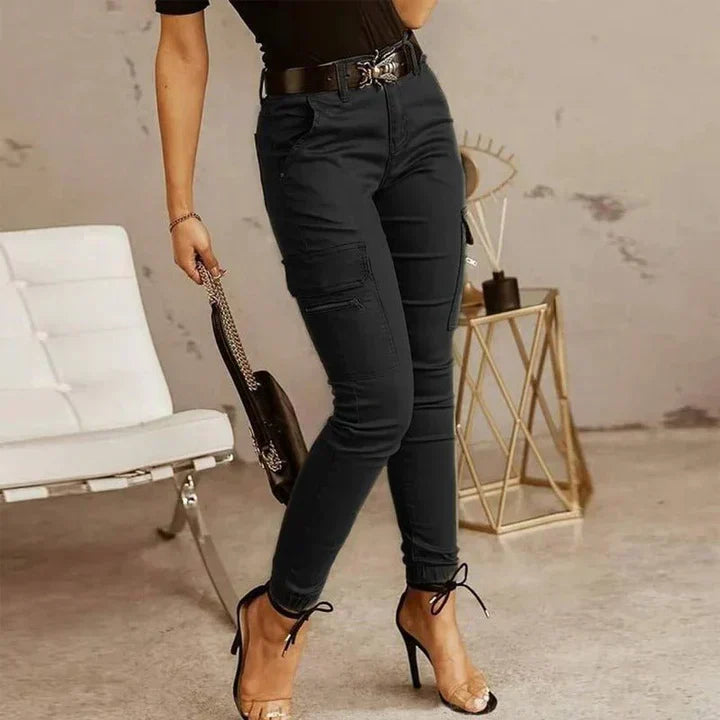 Ladies Cargo Jeans - Livia-Black-XS-State of Style