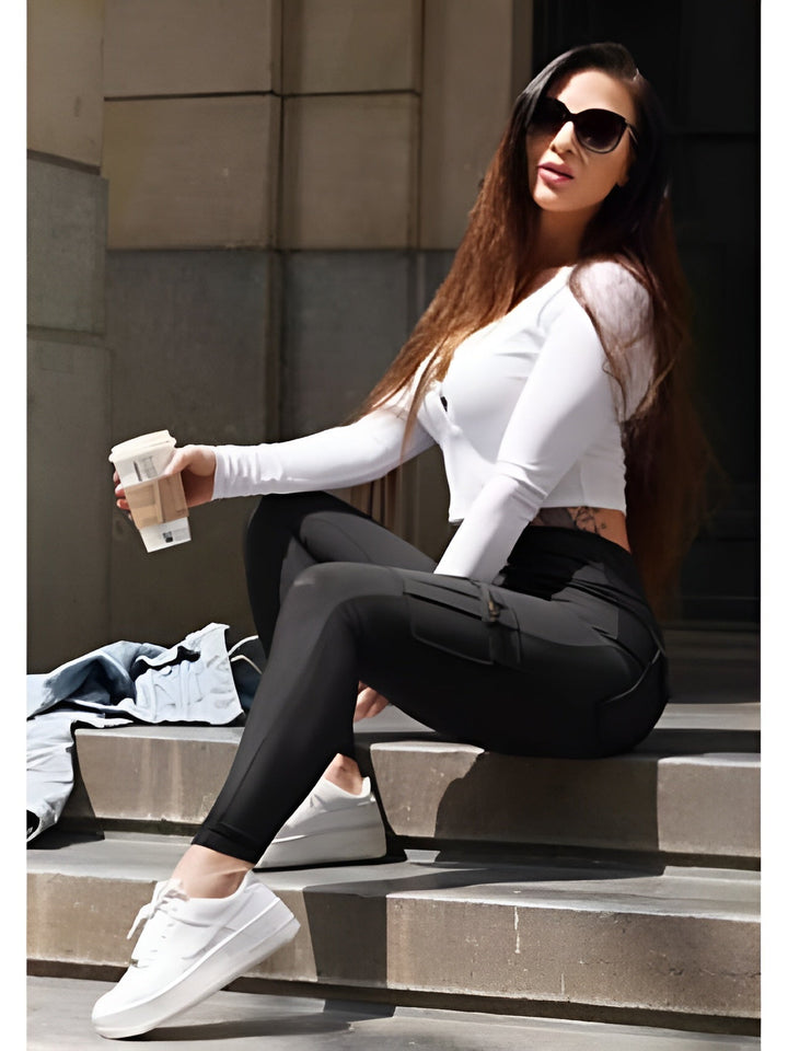 Ladies Cargo Leggings - Nova-Black-S-State of Style