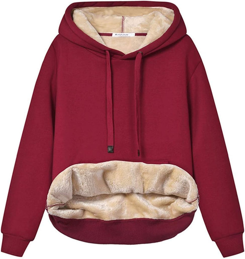 Ladies Casual Lined Hoodie - Lilly-Red-S-State of Style