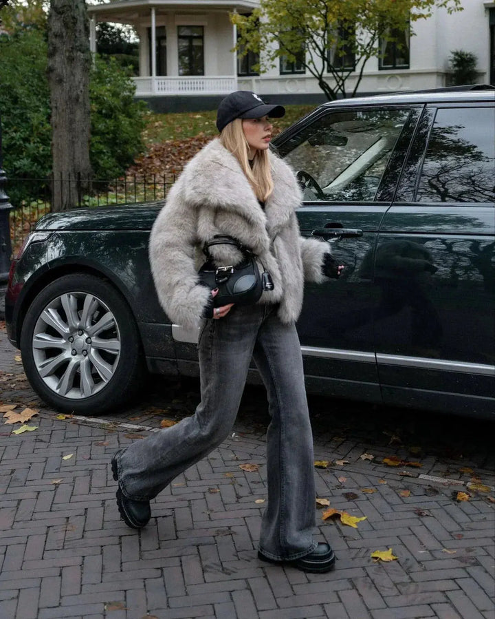 Ladies Faux Fur Jacket - Olivia-XS-State of Style