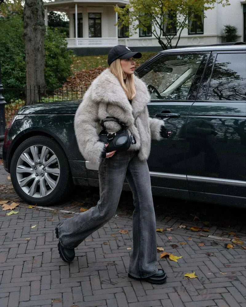 Ladies Faux Fur Jacket - Olivia-XS-State of Style