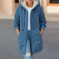 Ladies Fleece Jacket with Hood - Luna-Blue-M-State of Style