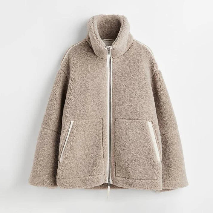 Ladies Fleece Winter Jacket - Avalon-Khaki-XS-State of Style