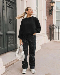 Ladies Glitter Jeans for a Sparkling Look - Jade-Blue Grey-S-State of Style