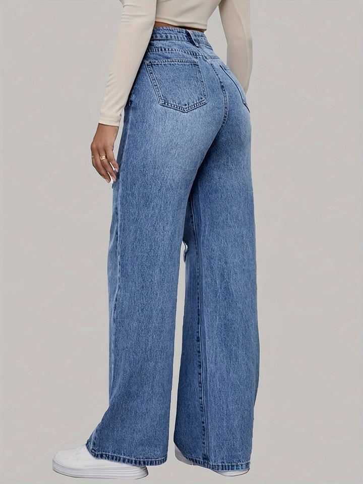 Ladies Jeans with Hearts and Graffiti Print - Lotte-Medium Blue-XS-State of Style