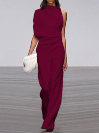 Ladies Jumpsuit - Bea-Bordeaux Red-32-State of Style