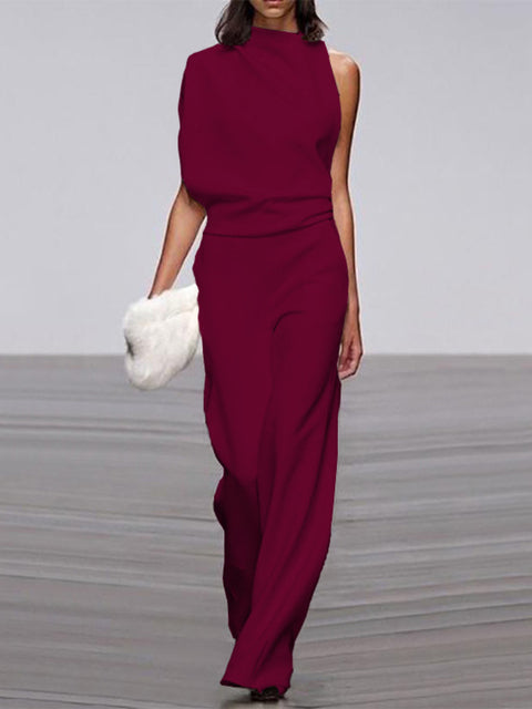 Ladies Jumpsuit - Bea-Bordeaux Red-32-State of Style
