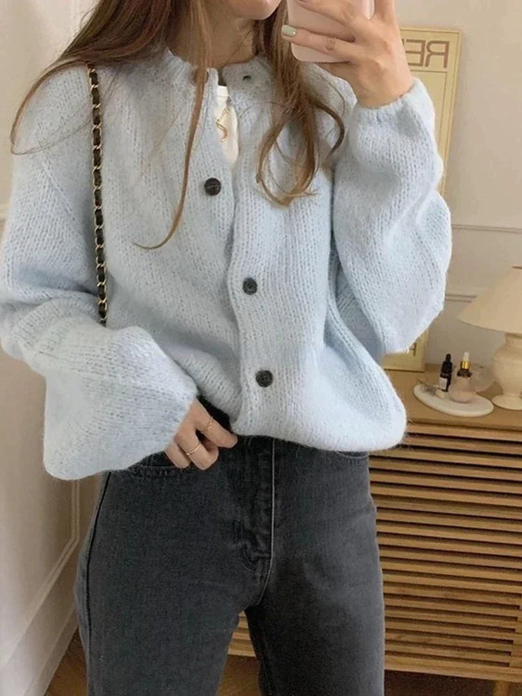 Ladies Knitted Cardigan - Nova-White-One-Size-State of Style