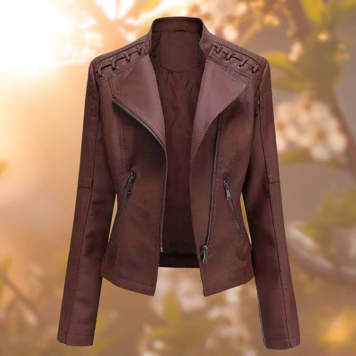 Ladies' Leather Jacket – Seraphina-Dark brown-S-State of Style