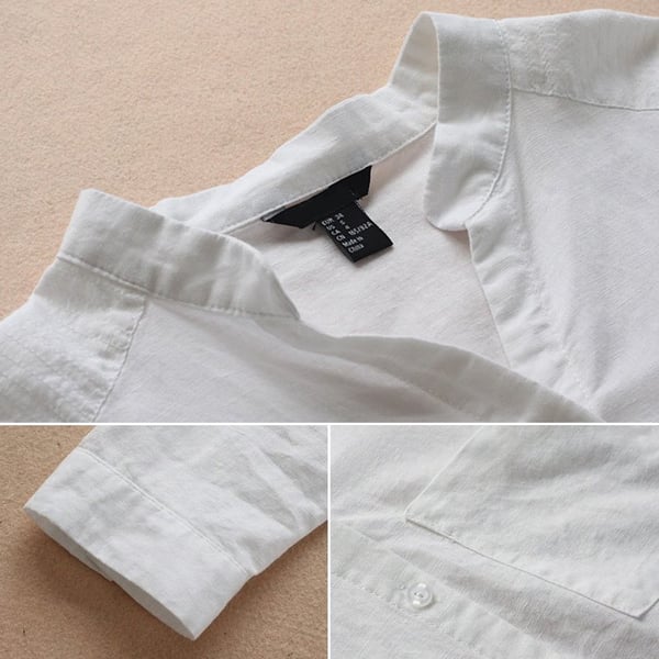 Ladies Linen Shirt with Long Sleeves – Isla-Red-S-State of Style