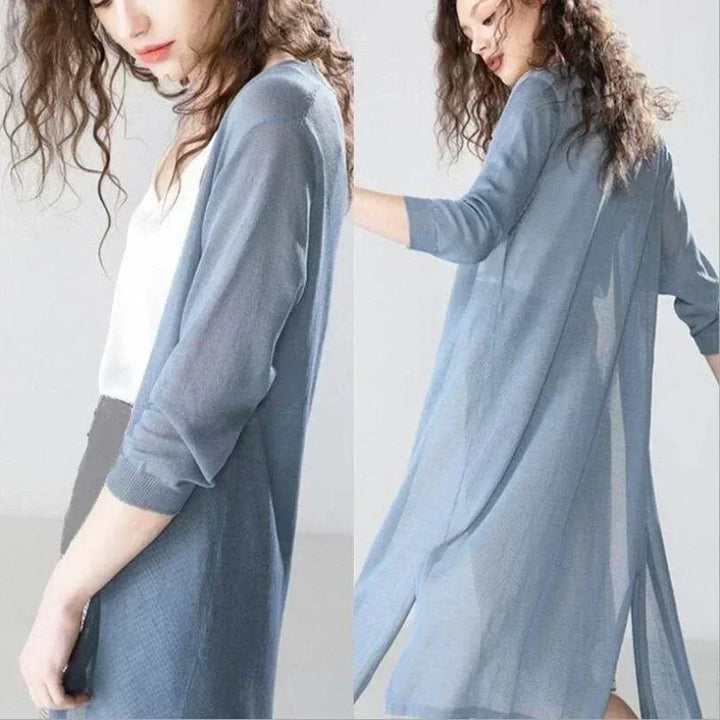Ladies long sleeve cardigan - Elda-Mocha-S-State of Style