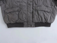 Ladies Oversized Grey Bomber Jacket - Alexa-Grey-XS-State of Style