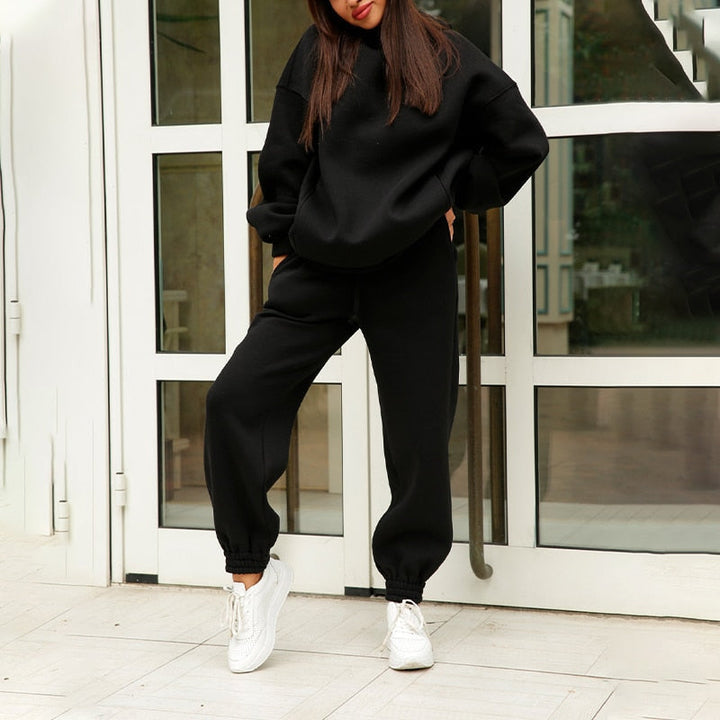 Ladies Oversized Lounge Jogging Set – Liv-Light brown-State of Style
