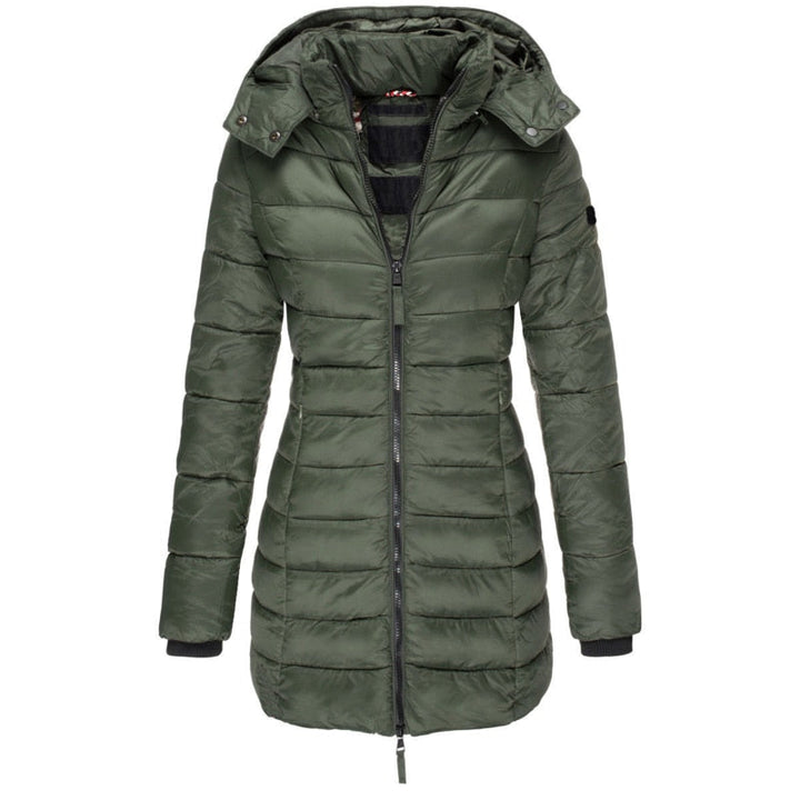 Ladies Parka with Hood and Down Filling - Elena-Green-S-State of Style