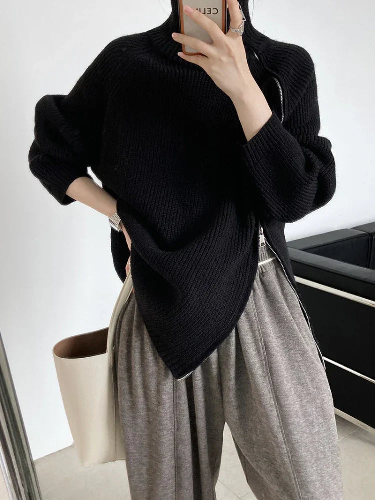 Ladies Pullover Vest with Zip - Clara-Black-One Size-State of Style