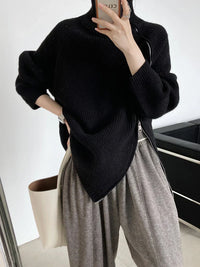 Ladies Pullover Vest with Zip - Clara-Black-One Size-State of Style