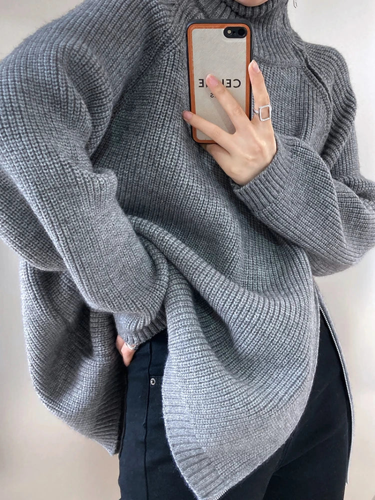 Ladies Pullover Vest with Zip - Clara-Grey-One Size-State of Style