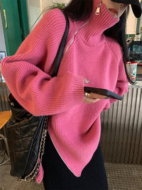 Ladies Pullover Vest with Zip - Clara-Pink-One Size-State of Style