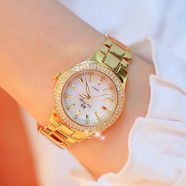 Ladies Quartz Watch with Glossy Finish – Esmée-Gold-State of Style