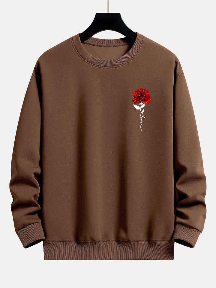 Ladies' Rose Print Sweatshirt - Amelia-White-S-State of Style