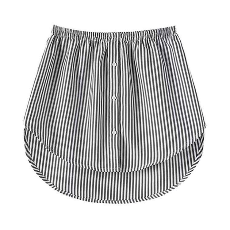 Ladies' Shirt Extender with Elastic Waistband – Noelle-Black Striped-S-State of Style