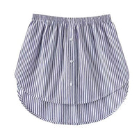Ladies' Shirt Extender with Elastic Waistband – Noelle-Blue Striped-S-State of Style
