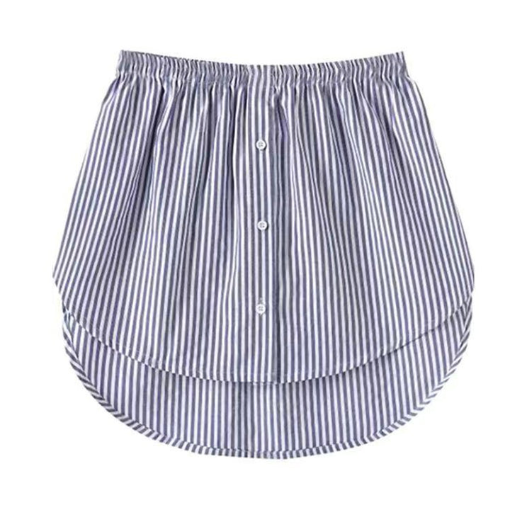 Ladies' Shirt Extender with Elastic Waistband – Noelle-Blue Striped-S-State of Style