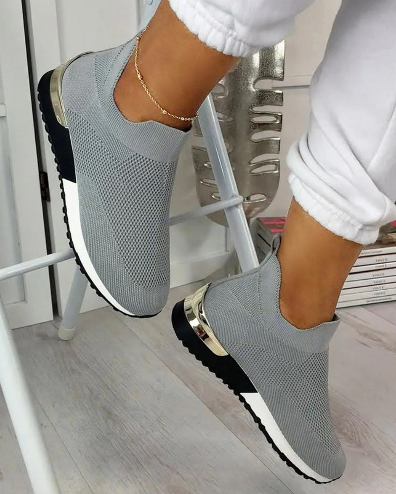 Ladies Slip-On Sneakers - FlexiStep-Grey-3.0-State of Style