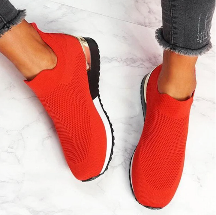 Ladies Slip-On Sneakers - FlexiStep-Red-3.0-State of Style