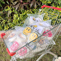 Ladies Slippers - CheerUp-White with Yellow Smiley-2.5-3.5-State of Style