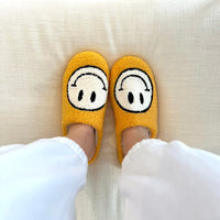 Ladies Slippers - CheerUp-Yellow with White Smiley-2.5-3.5-State of Style