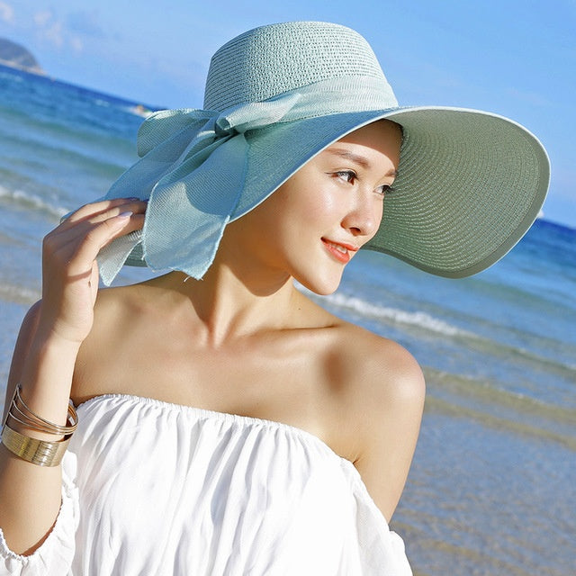 Ladies' straw hat with sun protection – Candy-Lilac-State of Style