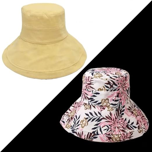 Ladies' sun hat with wide brim - Emilia-Yellow-State of Style