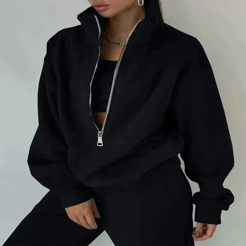 Ladies Tracksuit Set of 2 - Livia-Black-S-State of Style