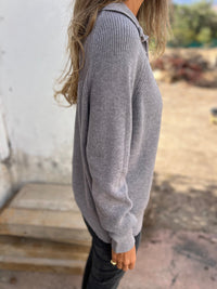 Ladies' V-Neck Sweater - Camille-Grey-S-State of Style