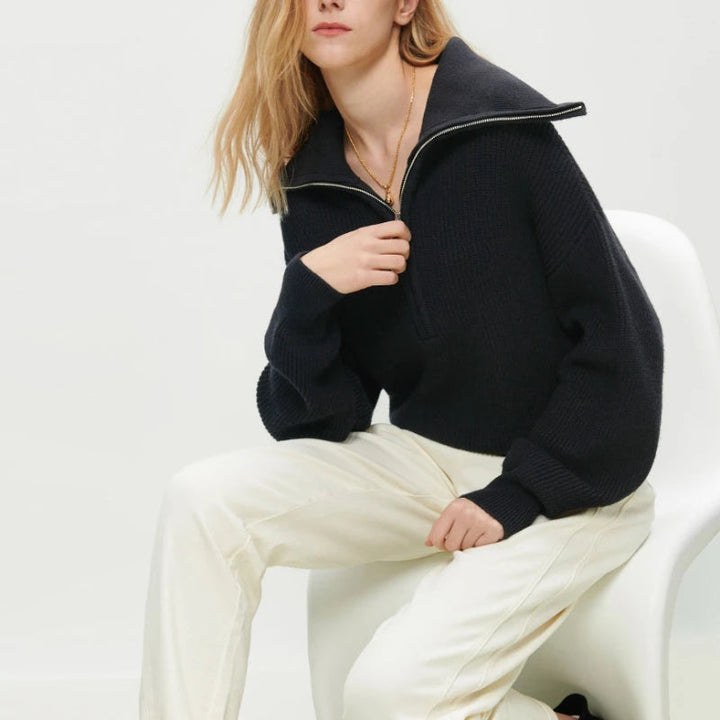 Ladies' V-Neck Sweater - Camille-Grey-S-State of Style
