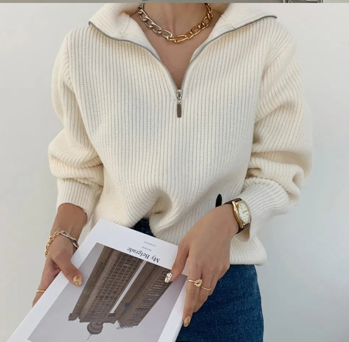 Ladies' V-Neck Sweater - Camille-Grey-S-State of Style