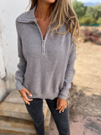 Ladies' V-Neck Sweater - Camille-Grey-S-State of Style