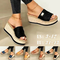 Ladies' Wedge Platform Sandals - Ravina-Black-3-State of Style
