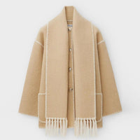 Ladies' Winter Coat with Scarf - Celeste-Beige-S-State of Style