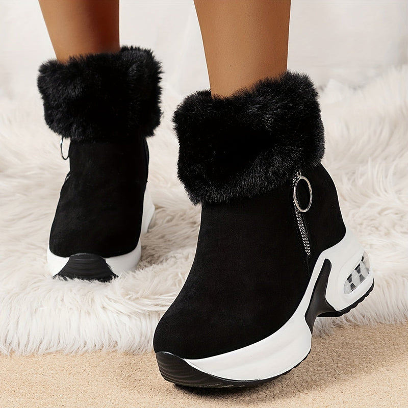 Ladies Winter Comfort Boots - Elise-Black-3-State of Style