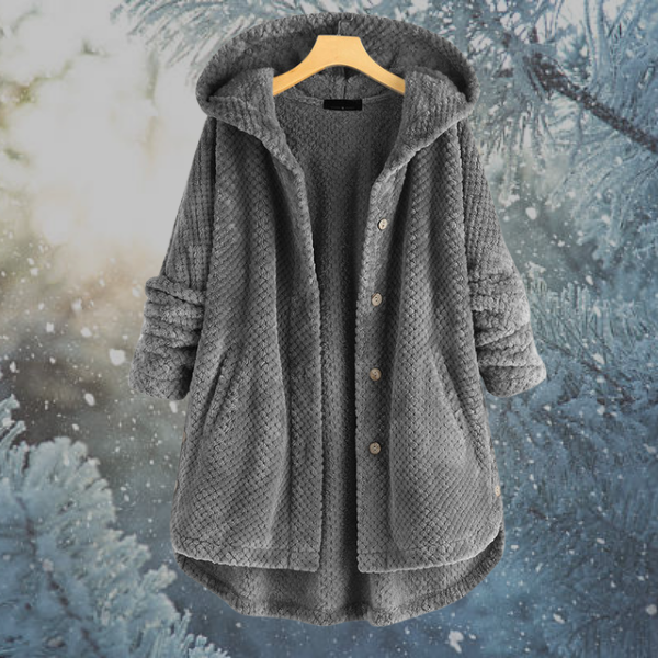 Ladies Winter Fleece Jacket with Hood - Nova-Grey-S-State of Style