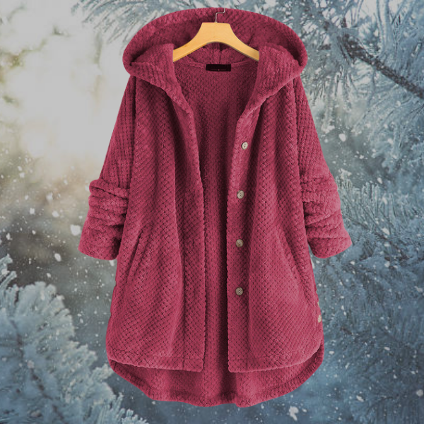 Ladies Winter Fleece Jacket with Hood - Nova-Pink-S-State of Style