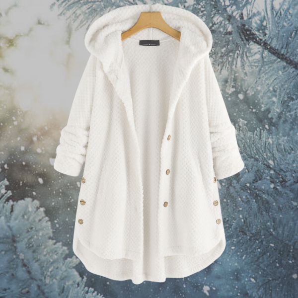 Ladies Winter Fleece Jacket with Hood - Nova-White-S-State of Style