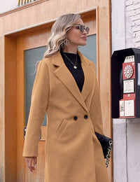 Ladies' Winter Wool Coat with Notch Lapels - Sofia-Beige-XS-State of Style