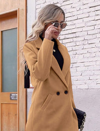 Ladies' Winter Wool Coat with Notch Lapels - Sofia-Beige-XS-State of Style