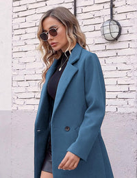 Ladies' Winter Wool Coat with Notch Lapels - Sofia-Beige-XS-State of Style