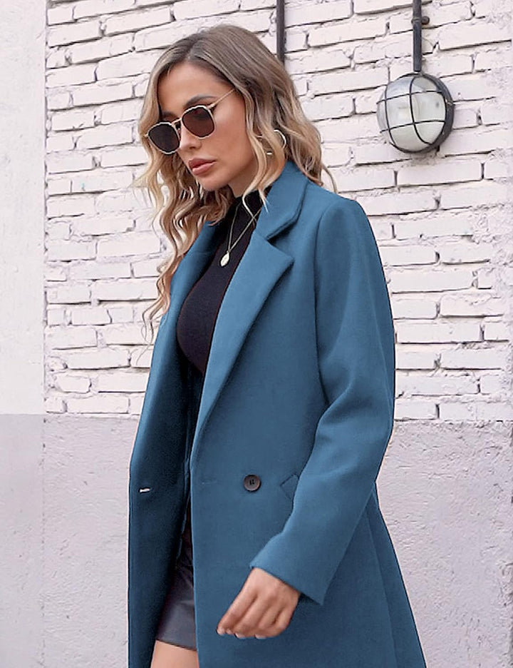 Ladies' Winter Wool Coat with Notch Lapels - Sofia-Beige-XS-State of Style