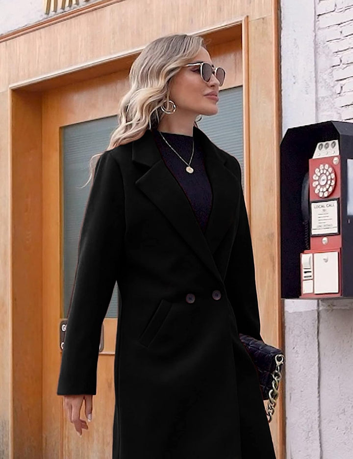 Ladies' Winter Wool Coat with Notch Lapels - Sofia-Beige-XS-State of Style
